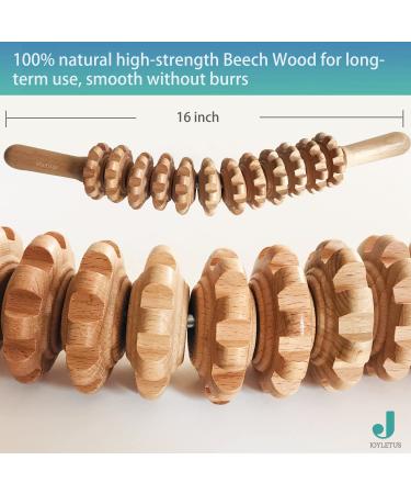 JOYLETUS Curved Wooden Massage Stick Roller for Anti Cellulite Lymphatic Drainage - Self Therapy Tool for Deep Tissue Massage and Pain Relief - Buy Online on GoSupps.com