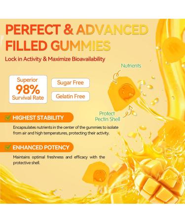 Crasye Probiotic Kombucha Gummies Sugar Free Prebiotic Postbiotic Probiotics Gummies with Slippery Elm for Women and Men Bloating Gut Health Immune and Digestive Support - 60 Gummies - 30 Servings - Buy Online on GoSupps.com
