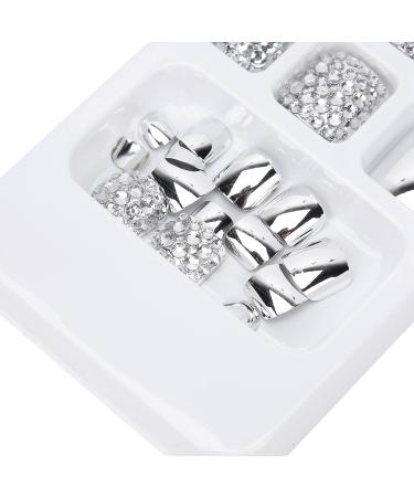 Artificial Toenails Women False Toe Nails Shining False Toe Nails Fake Toe Nails Art Tips 24pcs for Women and Girls - Buy Online on GoSupps.com