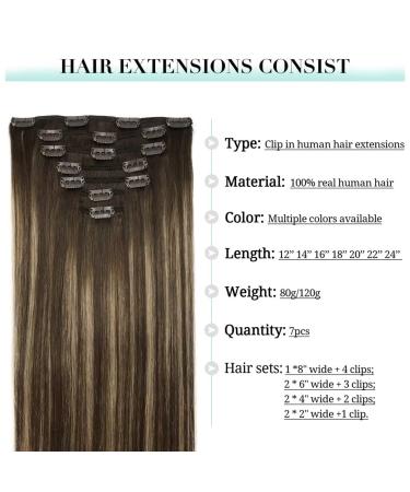 Doores Real Hair Extensions Clip-In | Balayage Chocolate Brown to Honey Blond | 60cm 24 | 120g Remy Hair | Thick Straight Extensions - Buy Online on GoSupps.com