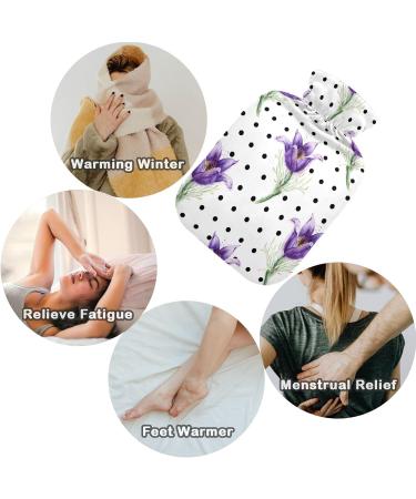 NAANLE Hot Water Bottle with Cover - Watercolor Flowers 2L | Pain Relief & Warmth for Back Hands & Neck - Hot & Cold Therapy - Buy Online on GoSupps.com