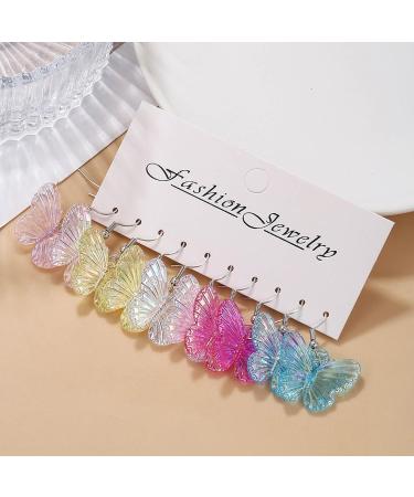 FEYLIE Cute Butterfly Dangle Earrings for Women & Girls | Lightweight Acrylic Jewelry | Trendy Fashion Earrings - Buy Online on GoSupps.com