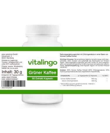 Green Coffee Extract - 50% Chlorogenic Acid | Premium Quality | 60 Capsules | Lab Tested in Germany | Buy Online - Buy Online on GoSupps.com