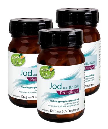 Kopp Vital iodine from Bio-Kelp Pressage |378 G |3 x 365 presses |Organic brown algae |Premium quality |Bio -certified |Pharmacy quality