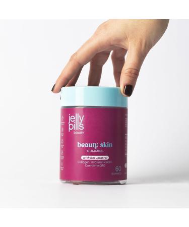 Jelly Pills Collagen 500 mg + Resveratrol Hyaluronic Acid Coenzyme Q10 & Vitamin C 60 Vegan Gummies Without Sugar Strawberry Flavor For Firm & Radiant Skin - Buy Online on GoSupps.com