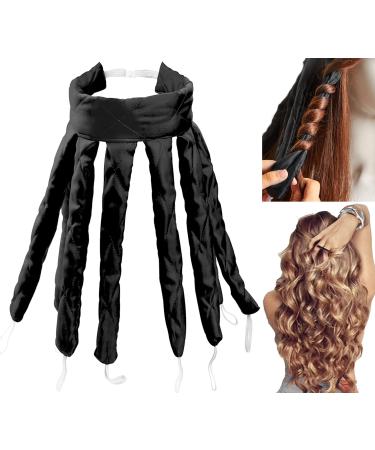 Heatless Headband Octopus Hair Curler Locken Blacker Curle overnight without heat for long medium hair silk band soft headband waves for women girls black - Buy Online on GoSupps.com