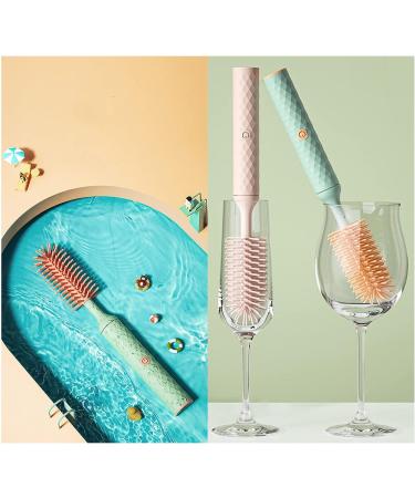 4Pcs Rechargeable Electric Silicone Bottle Brush Set - 2023 New Multifunctional Cleaner for Baby Bottles, Pacifiers, Straws - Blue - Buy Online on GoSupps.com