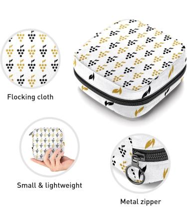 Golden Black Creative Grape Patterns Menstrual Cup Bag - Stylish Portable Period Bag for Women & Teens - Tampon Storage Holder 1 Piece - Buy Online on GoSupps.com