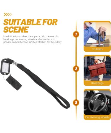 COHEALI Walking Stick Wrist Strap Cane Wrist Strap 4Pcs Walking Stick Hand Wrist Strap Lanyards Anti-lost Phone Walking Pole Straps Stylish Wrist Straps for Walking Sticks and Canes Black 28x2cm - Buy Online on GoSupps.com