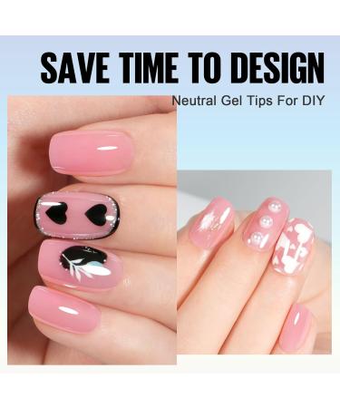 TOMICCA 180PCS Short Square Soft Gel Nails Tips - Matte Finish, 3 in 1 Base Coat, Pre-colored Press On Nail Tips for Nail Art Extensions - Pink - Buy Online on GoSupps.com
