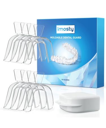 Mouth Guard for Clenching Teeth at Night, 10 Packs, Imosty Moldable Night Guards for Teeth Grinding, Thin Dental Guard for Sleep, Bite Guard for Teeth Clenching Nighttime, Suit for Kids, Youth, Adults