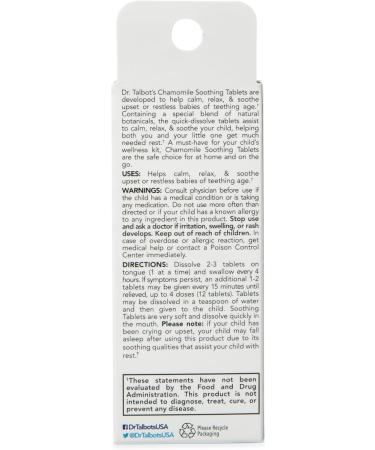 Dr. Talbot's Chamomile Soothing Tablets Quick Dissolve 140 Count (Pack of 2) - Buy Online on GoSupps.com