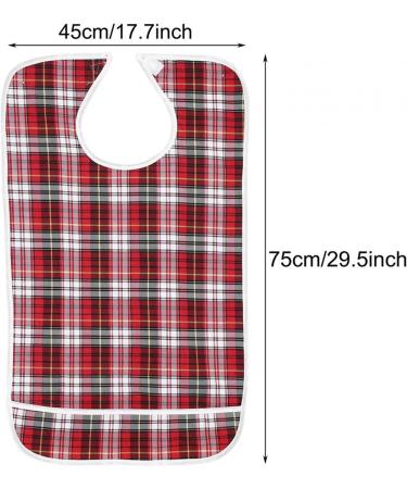 Adult Bib 3colors Adult Bib Washable Reusable Waterproof Dinning Aid Clothes Protector Clothing Protector with Optional Crumb Catcher and Vinyl Backing 17.7 * 29.5inch(Blue) - Buy Online on GoSupps.com