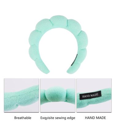 Sponge Spa Headband - 1 Pack Makeup Headband for Women & Girls | Skincare, Makeup Removal, Yoga, Sports | Green Terry Towel Cloth Hair Band - Buy Online on GoSupps.com