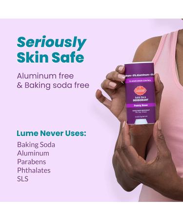Lume Solid Deodorant Stick - 2.6 oz Whole Body Natural Deodorant (Peony Rose) - Buy Online on GoSupps.com