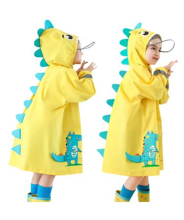 Kids Raincoats for Girls Boys Waterpoof Rainsuit Toddler Poncho 3D Cartoon Children Rainwear S Size S/80-95 CM Crocodile