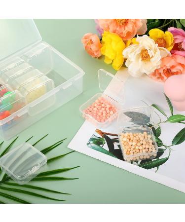 12-Piece Small Clear Plastic Beads Storage Containers with Hinged Lid - Ideal for Jewelry, Diamonds, DIY Art Crafts - 2.12 x 2.12 x 0.79 Inch - Buy Online on GoSupps.com
