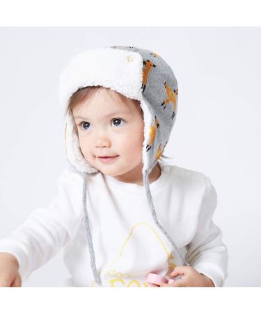 Kids Winter Beanie Hat with Animals Earflap, Fleece Lining - Deer Design, 2-4 Years - Buy Online on GoSupps.com