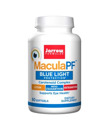 Jarrow Formulas MaculaPF - 60 Softgels - Blue Light Protection - Supplement Supports Eye Health & The Eyes Maculae - Includes Three Key Antioxidant Carotenoids - 60 Servings (Packaging May Vary)