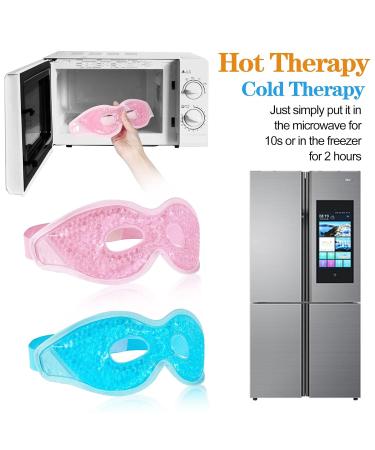Heyu-Lotus Cooling Eye Mask - 2 Reusable Gel Masks for Dark Circles Swollen Eyes & Migraine Relief (Pink) - Buy Online on GoSupps.com