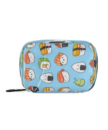 xigua Kawaii Sushi Pill Cases Bag Portable Pill Box Storage Bag Travel Medicine Organizer Zippered Pill Case for Medicine Storage and Organizing