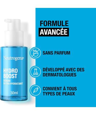 Neutrogena | Hydro Boost Ultra Hydrating Serum (30 ml pump bottle) Facial treatment with hyaluronic acid amino acids and electrolytes Lightweight fast-absorbing serum - Buy Online on GoSupps.com
