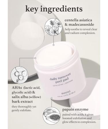 Nooni Korean Facial Peel 80 Pads - AHA Dual Resurfacing Pads for Glowy Skin Exfoliates Blackheads & Reduces Fine Lines - Buy Online on GoSupps.com