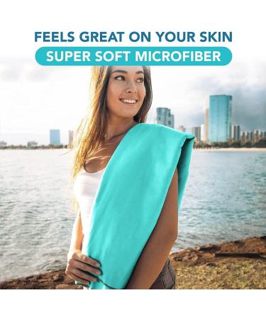Youphoria Microfiber Travel Towel - Fast Drying & Lightweight | Mint/Gray, Large 32x72 - Buy Online on GoSupps.com