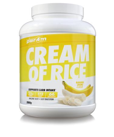 Per4m Cream Of Rice | 66 Servings | High Carbohydrate Cream Of Rice | Breakfast Replacement | Low Sugar Gym Supplements 2kg (Banana Creme)