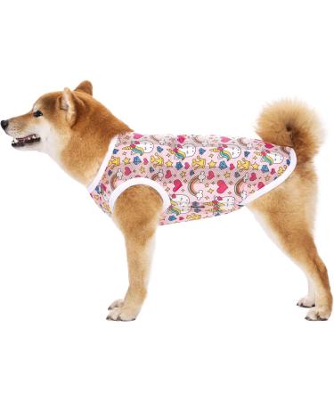 Cool Summer T-Shirt for Dogs | Breathable Sun Protection Vest | Stylish Pet Clothing for Medium & Large Dogs (4XL Rainbow) - Buy Online on GoSupps.com