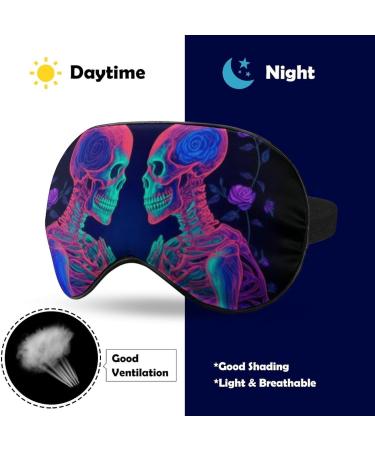 Glow in The Dark Skeleton Sleep Eye Mask & Blindfold for Women Men - Elastic Strap, Perfect for Sleep, Travel, and Nap - Buy Online on GoSupps.com