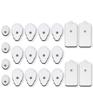 MegaWise 20 PCS EMS/Tens Unit Pads Reusable Electrodes Replacement Massage Pads-snap on 3.5mm