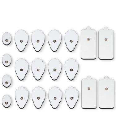 MegaWise 20 PCS EMS/Tens Unit Pads Reusable Electrodes Replacement Massage Pads-snap on 3.5mm