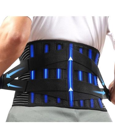 Back lens vertebrae belts for men orthopedic corset for women vertebral saliconal decompression adjustable waist trainer fajas clip relief from back pain herniated disc black XL