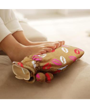 KUFL 2L Hot Water Bottle - Rubber & Soft Fleece Cover - Relieves Pain & Cramps - Ideal for Warmth on Cold Days - Beige - Buy Online on GoSupps.com