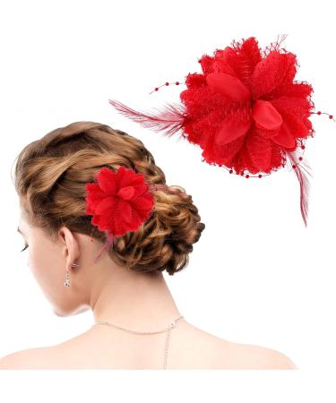 Sibba Flower Clips - Elegant Hairpins with Red Roses for Weddings Tea Parties & Special Occasions | Women's Accessories & Headwear - Buy Online on GoSupps.com
