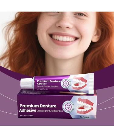 Qkbuza Denture Adhesive Maximum Holding Force 40g Repair Pad and SealantDenture Fixative For Daily Use by Women and Adults with Full or - Buy Online on GoSupps.com