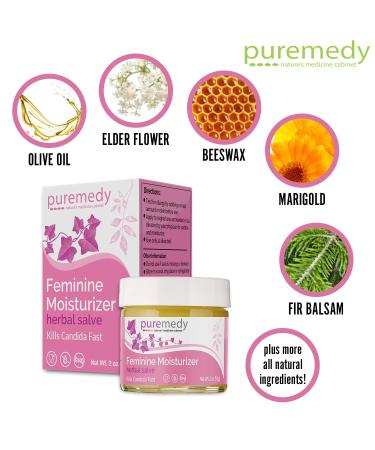 Puremedy Feminine Moisturizing Herbal Salve for Vaginal Dryness - 1oz Organic Treatment for Women's Health - Buy Online on GoSupps.com