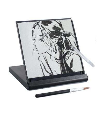 AOVOA Mini Water Drawing Board, Inkless Zen Meditation Board for Drawing, Painting, Writing & Relaxation, Portable Travel Size with 2 Water Brushes Lan Ting Xu