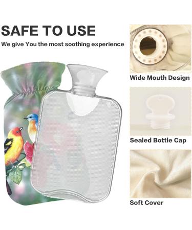 Naanle Flowers & Birds Heat Bottle | 1L Transparent Hot Water Bottle for Pain Relief | Hand & Foot Heating Bags | International Shipping Available - Buy Online on GoSupps.com