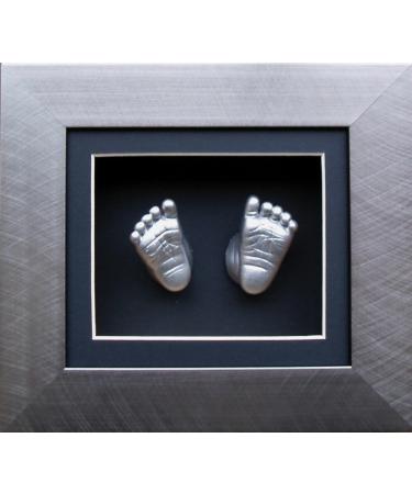 Anika-Baby BabyRice 6 x 5inch Baby Casting Kit with Brushed Pewter 3D Effect Box Display Frame (Metallic Silver)