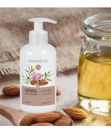 UMIDO Hand Lotion Dispenser 250ml - Almond Oil Skin Care Cream | Hydrating Hand Cream for Soft Skin - Buy Online on GoSupps.com