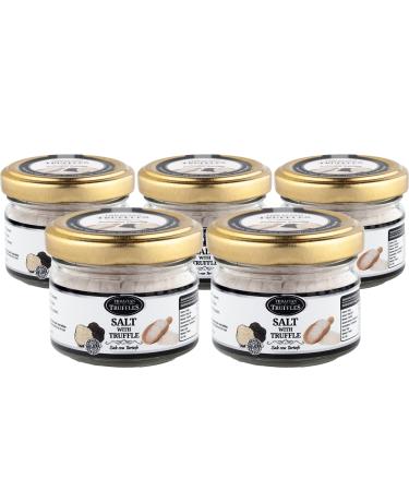 Black truffle salt Sea salt with truffles Truffle Flavoured Gourmet salt Black truffle condiment seasoning with truffle Sale con Tartufo 5 x 60g glass jars