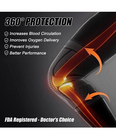 NEENCA 2 Pack Knee Compression Sleeve for Knee Pain Relief - Running, Work Out, Gym, Hiking - ACL, PCL Support - Meniscus Tear, Joint Pain Recovery - Sports Large 2 Pack, Black - Buy Online on GoSupps.com