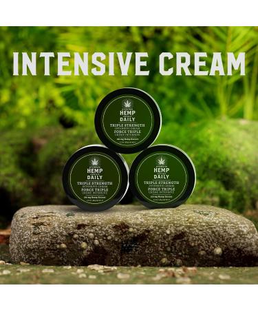 Triple Strength Hemp Daily Intensive Cream 1.7 oz - Vegan Organic with Essential Oils (3 Pack) - Buy Online on GoSupps.com