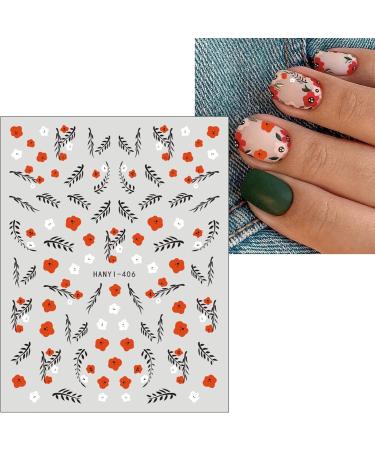 JMEOWIO 9 Sheets Flower Nail Art Stickers Decals Self-Adhesive Spring Summer Floral Letter Nail Supplies Nail Art Design Decoration Accessories - Buy Online on GoSupps.com