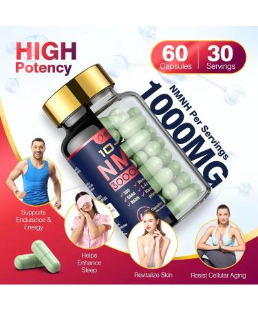 molorik pure NMNH (Dihydronicotinamide Mononucleotide) 1000mg Per Serving NAD High Purity Supplement Alternative 60 Capsules Gluten Free Non-GMO for Anti-Aging Energy Focus - 30 Servings - Buy Online on GoSupps.com