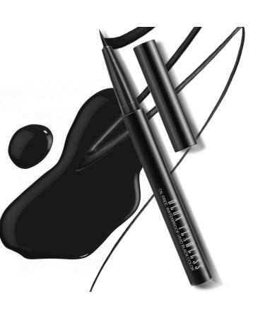 DLUX PROFESSIONAL Waterproof Liquid Eyeliner - Vivid Black Ink Pen Eyeliner  Fine Felt Tip  Smudge Proof  Long Lasting  Highly Pigmented  Cruelty Free  Matte Finish  Fast Drying  Easy Application