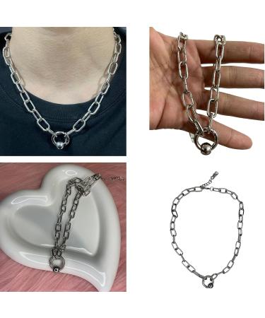 Oralgo Steel Bead Keybone Chain Necklace | Stylish Round Pearl Collarbone Chain for Everyday Use | Metal Jewelry - Buy Online on GoSupps.com