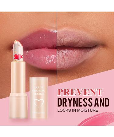 Flower Lip Balm - Color Changing Jelly Lip Stain for Perfect Pink Shade | pH-Adaptive, Clean & Vegan | Red/Pink/Purple - Buy Online on GoSupps.com